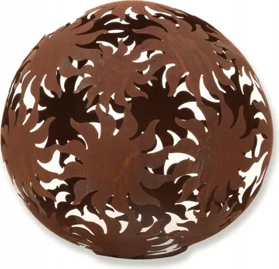 Image de Boule de jardin Boule décorative SOLEIL acier corten rouille - Lampes d'extérieur pour bougies