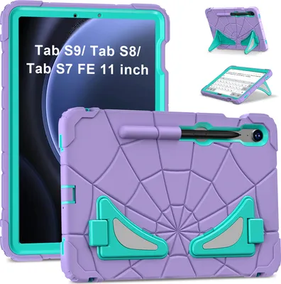 Produktbild von Schutzhülle für Samsung Galaxy Tab S9 FE/Tab S9/Tab S8/Tab S7 Hülle Robuste Stoßfeste Ständer für Kinder Jungen Lila