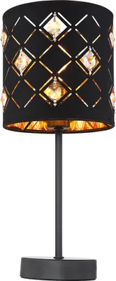 Produktbild von LED Tischleuchte, dimmbar, Kristalle, schwarz gold, H 35 cm