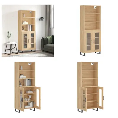 Image de vidaXL Highboard Chêne Sonoma 69,5x34x180 cm Bois composite - Highboard - Buffet - Armoire