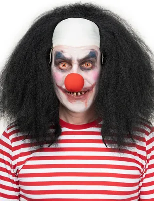 Produktbild von Scary Horrorclown schwarz - Halloween Perücke