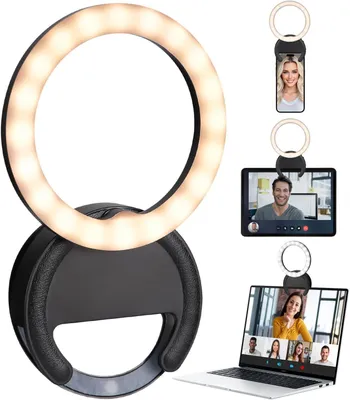 Produktbild von Ringlicht für Handy, Selfie-Licht, 3000-7000K, 5 Helligkeitsstufen, für Selfie, Laptop, Videos