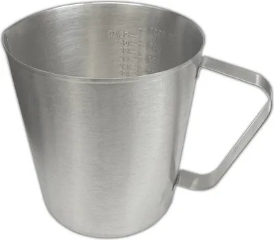 Edelstahl Messbecher 1 Liter Messskala mit Griff Messbehälter Maßbecher Meßkanne Milchkännchen