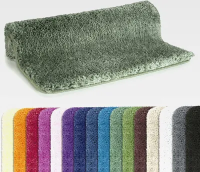 Produktbild von Badteppich Badematte Duschvorleger Mikrofaser Hochflor | flauschig | rutschhemmend | geeignet für Fußbodenheizung | 80x150 cm | Grün