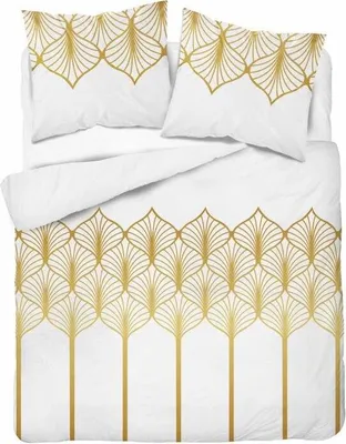 Produktbild von Bettwäsche, Satinbettwäsche, hohe Qualität 200x220 5225b Weiße, goldene Accessoires