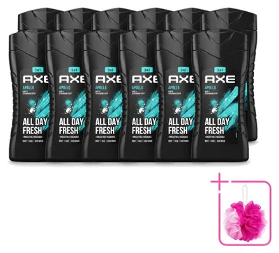 Zdjęcie produktu dla 12 sztuk żelu pod prysznic 3 w 1 Axe Apollo - zapach szałwii i cedru - 250 ml - zestaw ekonomiczny