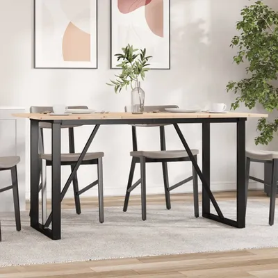 Image de Maison Exclusive - Table à manger cadre en O 160x80x75 cm bois de pin massif acier