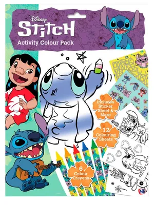 Produktbild von Disney Lilo & Stitch Malset mit 12 Malblättern 6 Buntstiften