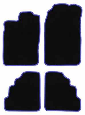 Produktbild von Fußmatten Automatten Velours Schwarz/Blau für Saab 900 II 1994-1998 Set 4-tlg