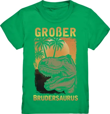 Produktbild von Dinosaurier T-Rex Großer Bruder T-Shirt – Kelly Green / 110/116 (5-6)