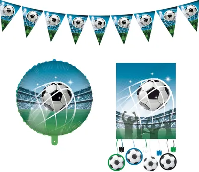 Produktbild von 3-tlg. Fußball Fan Party Set für Kindergeburtstag