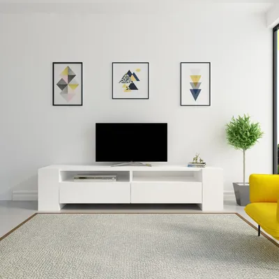 Image de Skye Decor, Sosruko- Sosruko ZNA, blanc, meubles TV, 35x155x35 cm, panneau de particules 100 % mélaminé