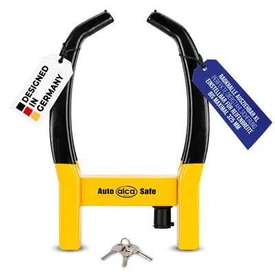 Produktbild von alca® Radkralle max. Reifenbreite 325 mm, ausziehbar, Sicherheitslevel 3 Parkkralle als Wegfahrsperre, Diebstahlschutz für Autos, inkl. 3 Schlüssel, geeignet für Stahl- & Alu-Felgen