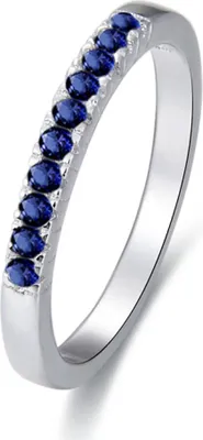 Image de Bague en argent avec zircons AGG327 - Circonférence : 62 mm