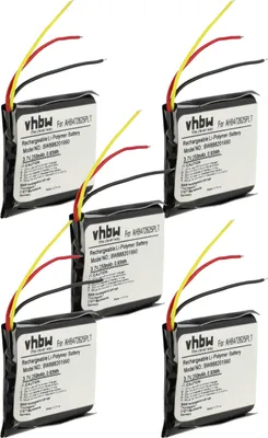 Produktbild von vhbw 5x Akku kompatibel mit Jabra Evolve 80, 65 Wireless Headset Kopfhörer (250 mAh, 3,7 V, Li-Polymer)
