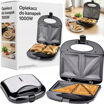 Zdjęcie produktu dla Opiekacz elektryczny do kanapek toster 1000 W powłoka nieprzywierająca kompaktowy do kuchni