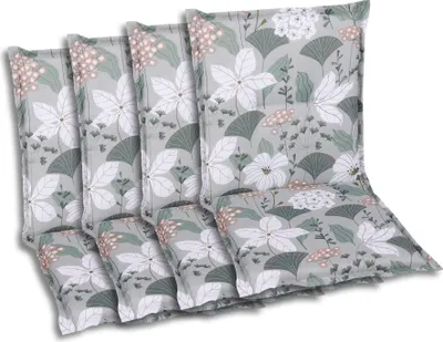 Produktbild von GO-DE Textil, Sesselauflage Niederlehner, 4er-Set, Farbe: grün, Maße ca.: 100 cm x 50 cm x 6 cm