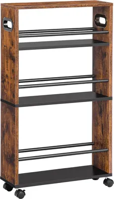 Obrázek produktu pro HOOBRO Úzký servírovací vozík 45x15x80 cm Kuchyňský vozík 4 úrovně 360° otočná kolečka Madla EBF15TC01