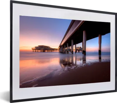 Produktbild von MuchoWow® MuchoWow® Gerahmtes Poster Meer - Brücke - Niederlande 60x40 cm - Poster mit zchwarzem Bilderrahmen - Schlafzimmer - Plakat in Rahmen - Drucken