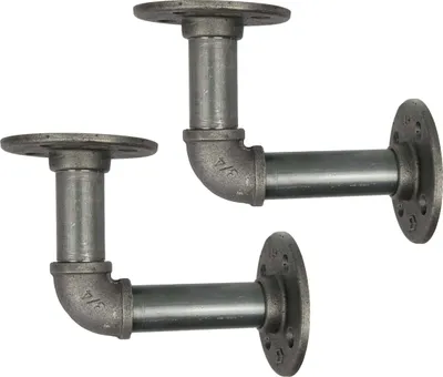 Immagine prodotto di Natural Goods Berlin Mensola SCHÖNEBERG, mensola, supporto per mensola, mensola a muro, angolare, ghisa malleabile, 180-240 mm, industriale, 2 pezzi