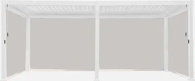 Immagine prodotto di Pergola bioclimatica 3x6m in alluminio + 4 tende 3m, Bianco