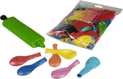 Obrázok produktu pre Papstar Luftballons farbig bunt sortiert und Pumpe 100 Stück