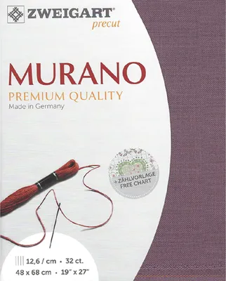 Obrázek produktu pro Počítací látka MURANO Zweigart Precut 32 ct. 3984 barva 9033 ostružinová, vyšívací látka pro vyšívání 48x68 cm