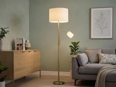 Produktbild von TRIO Hotel - Messing - Cremefarben - Schlafzimmer - Wohnzimmer - Stoff - IP20 - II - E27