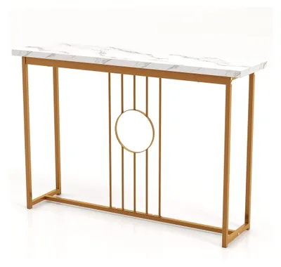 Produktbild von Konsolentisch 120 cm, Beistelltisch mit Metallrahmen, schmaler Flurtisch für Eingangsbereich und Wohnzimmer, belastbar bis 30 kg