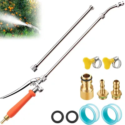 Produktbild von 112cm Sprühlanze Edelstahl mit Absperrventil, Ersatz-Sprühlanze für 3/8" Schnellkupplung, 1/4" & 3/8" Messing Anschluss