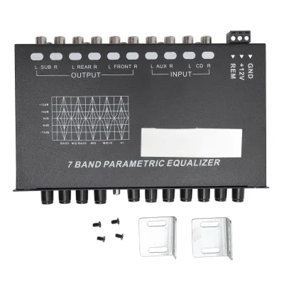 Produktbild von 7-Band Auto-Equalizer mit CD/AUX-Eingang – Einstellbarer Grafik-Equalizer mit Front-/Rear-/Sub-Ausgang für Auto, Boot & Wohnmobil