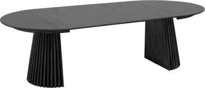 Zdjęcie produktu dla Osaka stół do jadalni W zestawie trzy płyty do rozbudowy, ø120x120-160-200-240 cm czarny.