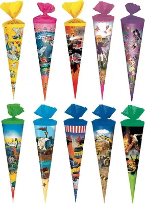 Produktbild von 20x Schultüte 25cm Zuckertüte rund