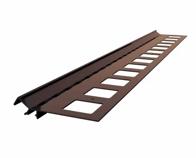 Obrázok produktu pre Renoplast® V LED, profil, hnedý, 200 cm, hliníkový profil na schodisko pre živicové podlahy Profil na schodisko Uholník na schodisko