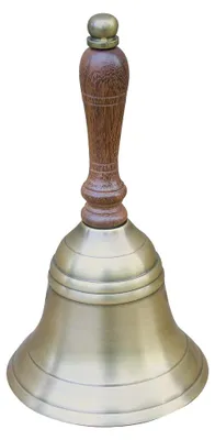 Produktbild von Handglocke, Messing antik mit Holzgriff