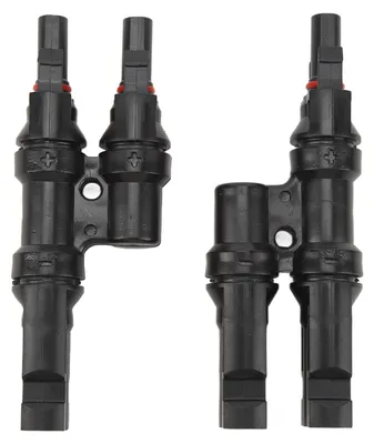 Produktbild von Solar-Abzweigverbinder, 3-Wege-T-Stecker vom Typ 1 auf 2 für Parallelverbindung zwischen Panels, IP67 wasserdicht