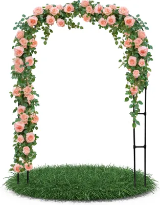 Produktbild von Rosenbogen 200x240x30 cm schwarz Gartendeko Rosenspalier Torbogen Rankhilfe für Kletterpflanzen Rosen