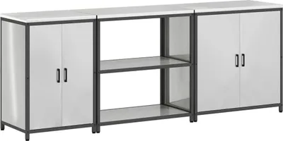Image de vidaXL Ensemble de rangement pour la cuisine HATTEM, 3 pièces, argent