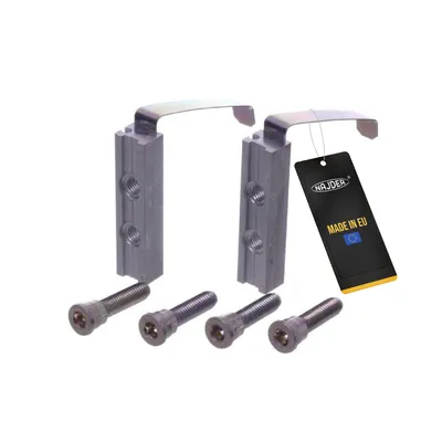 Produktbild von NAJDER Satz Befestigungsschrauben und Scharnierplatten für Aluminium-Türscharnier vom Jocker Typ - Kit - für Kaltprofile 2SK - für Doppelscharniere - für Aufschraubband - für Scharnier
