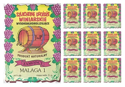 Zdjęcie produktu dla HUGBERT drożdże winiarskie MALAGA 1, do win białych i czerwonych, produkt w 100% naturalny, drożdże, 10 sztuk