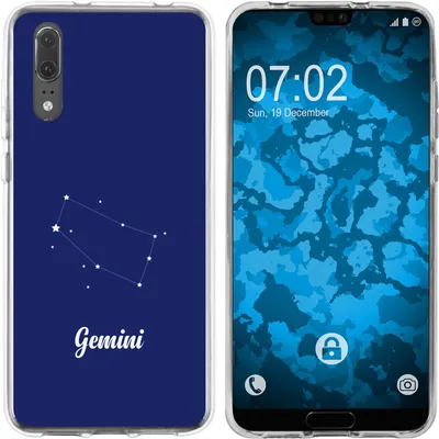 Produktbild von PhoneNatic Case kompatibel mit Huawei P20 Silikon-Hülle SternzeichenGemini M12