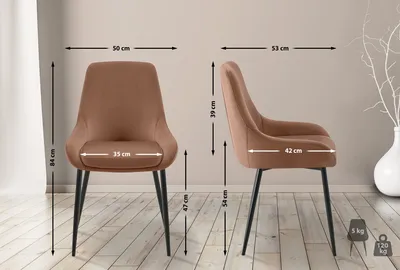 Produktbild von Esszimmerstuhl HLO-CP116 Samt schwarz  braun