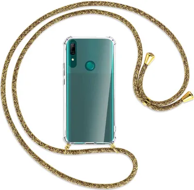 Produktbild von Handykette Backcover-Schutzhülle mit Band (Metall goldfarben) für Huawei P Smart Z - braun+beige