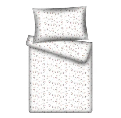 Produktbild von KiGATEX Kinderbettwäsche 100x135 "Entchen weiß" – 2-teilig mit Reißverschluss – 100?% Baumwolle – Decke + Kissen – weich & atmungsaktiv – waschbar