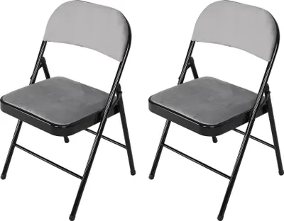 Produktbild von Klappstuhl Wedigo Velvet Grau 2er-Set