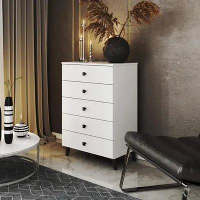 Produktbild von MAVRIEL Designer-Kommode – weiß/schwarz