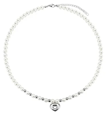 Produktbild von Herz Imitationsperlen Choker Halskette für Bräute - Hochzeitsperlenkette
