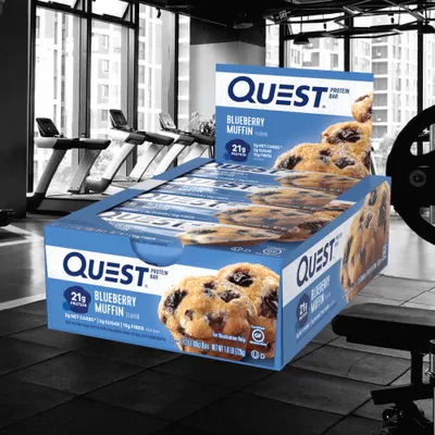 Produktbild von Quest Nutrition Quest Bars (12x60g) Blueberry Muffin - Riegel - Protein-Riegel
