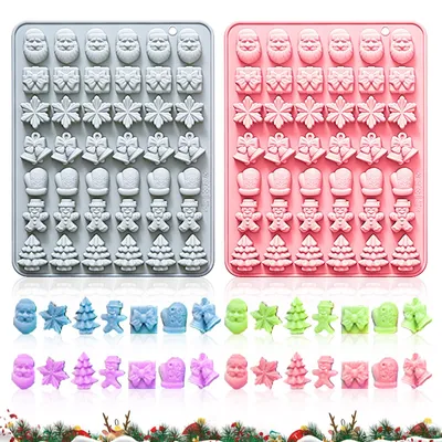 2er Set Silikon-Backformen Weihnachten, 42 Mulden, Motiv
