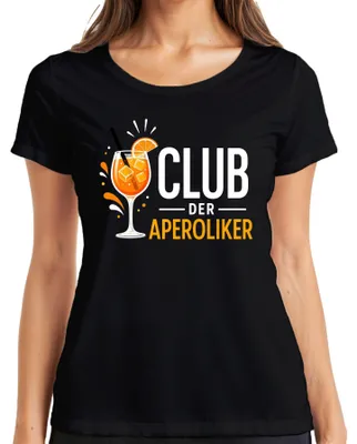 Produktbild von Club der Aperoliker Spritz Cocktail Sommer Party Damen Mädelsabend Damen T-Shirt, Schwarz, S